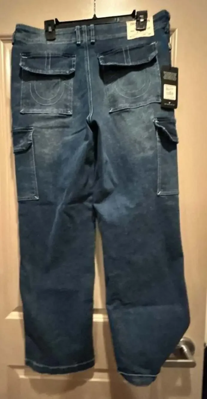 True Religion Denim Cargo Straight Leg Jeans